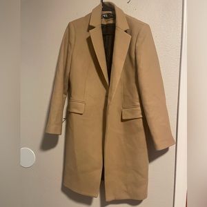 Zara Tan Dress Coat with Black Lining